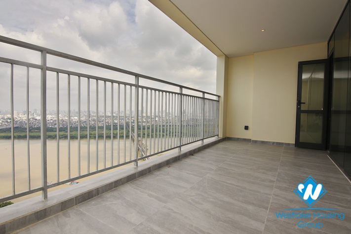 New, three bedroom apartment with view of Red River for rent at Mipec Riverside